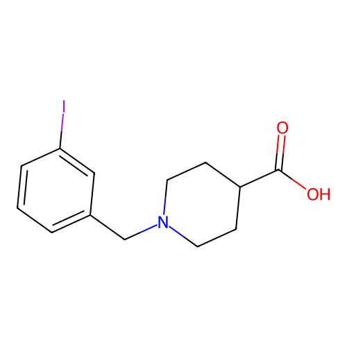 1-[(3-Iodophenyl)methyl]piperidine-4-carboxylic acid structure