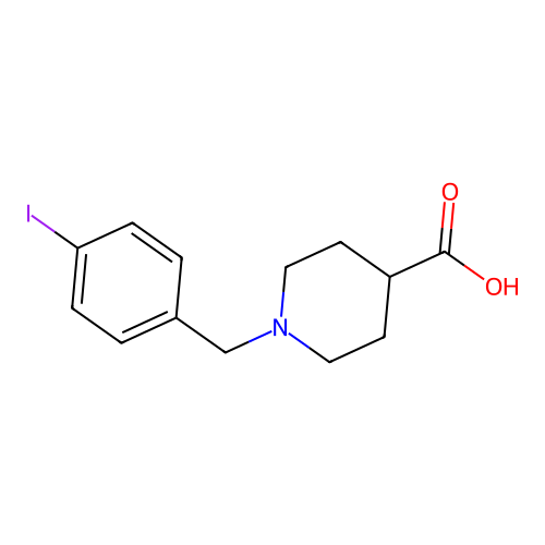 1-[(4-Iodophenyl)methyl]piperidine-4-carboxylic acid structure