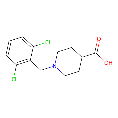 1-[(2,6-dichlorophenyl)methyl]piperidine-4-carboxylic Acid structure