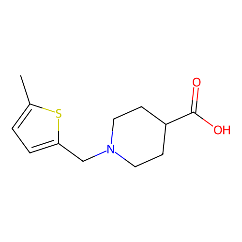 1-[(5-methylthiophen-2-yl)methyl]piperidine-4-carboxylic Acid structure