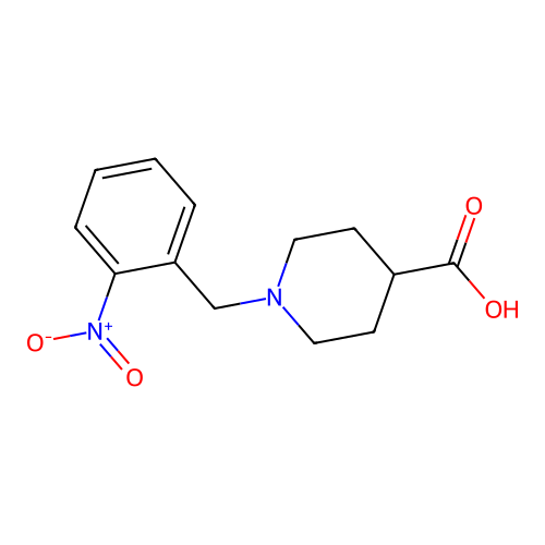 1-[(2-Nitrophenyl)methyl]piperidine-4-carboxylic acid structure