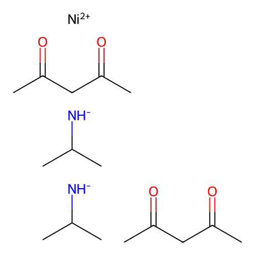 Nickel(2+);bis(pentane-2,4-dione);bis(propan-2-ylazanide) structure