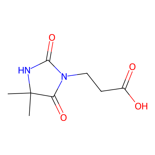 3-(4,4-Dimethyl-2,5-dioxoimidazolidin-1-yl)propanoic acid structure