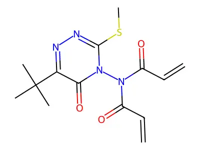 2-Propenamide, N-(6-(1,1-dimethylethyl)-3-(methylthio)-5-oxo-1,2,4-triazin-4(5H)-yl)-N-(1-oxo-2-propenyl)- structure