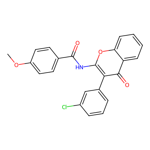N-(3-(3-chlorophenyl)-4-oxo-4H-chromen-2-yl)-4-methoxybenzamide structure