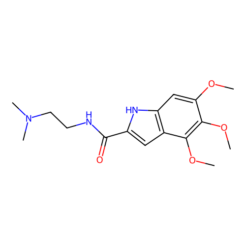 N-(2-(dimethylamino)ethyl)-4,5,6-trimethoxy-1H-indole-2-carboxamide structure