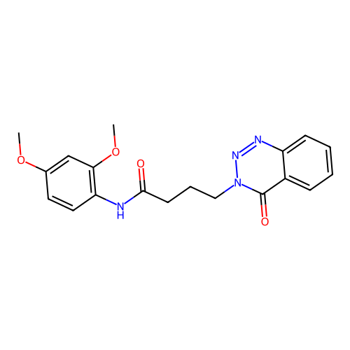 N-(2,4-dimethoxyphenyl)-4-(4-oxo-1,2,3-benzotriazin-3(4H)-yl)butanamide structure