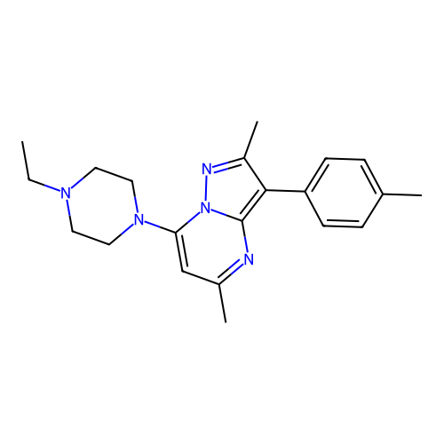 7-(4-Ethylpiperazin-1-yl)-2,5-dimethyl-3-(p-tolyl)pyrazolo[1,5-a]pyrimidine structure