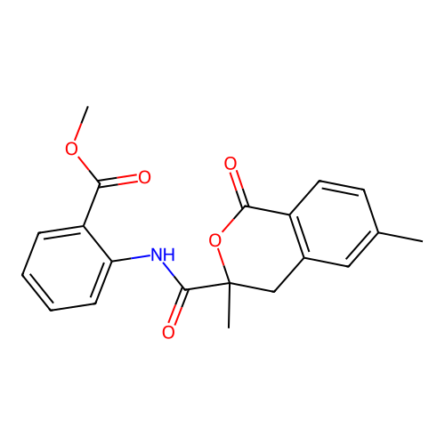 Methyl 2-(3,6-dimethyl-1-oxoisochroman-3-carboxamido)benzoate structure