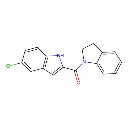(5-chloro-1H-indol-2-yl)(2,3-dihydro-1H-indol-1-yl)methanone structure