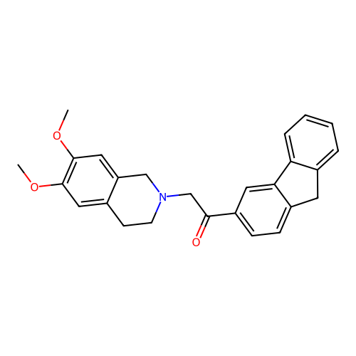 2-(6,7-dimethoxy-3,4-dihydroisoquinolin-2(1H)-yl)-1-(9H-fluoren-3-yl)ethanone structure