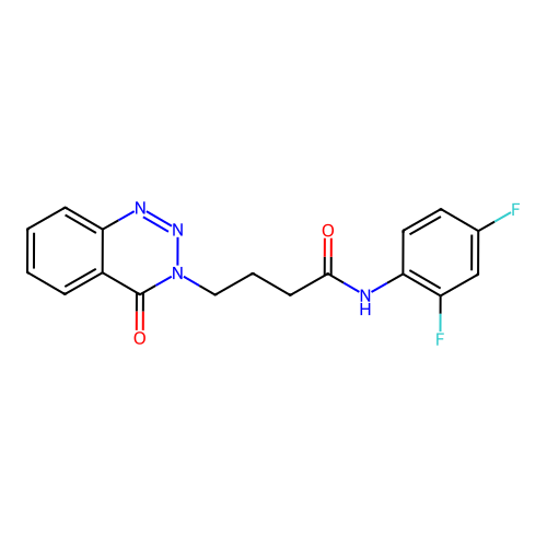 N-(2,4-difluorophenyl)-4-(4-oxo-1,2,3-benzotriazin-3(4H)-yl)butanamide structure