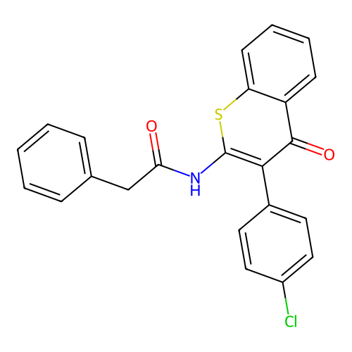 N-(3-(4-chlorophenyl)-4-oxo-4H-thiochromen-2-yl)-2-phenylacetamide structure