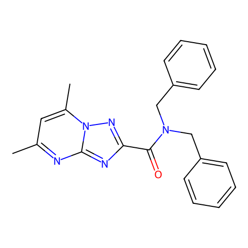 N,N-dibenzyl-5,7-dimethyl-[1,2,4]triazolo[1,5-a]pyrimidine-2-carboxamide structure