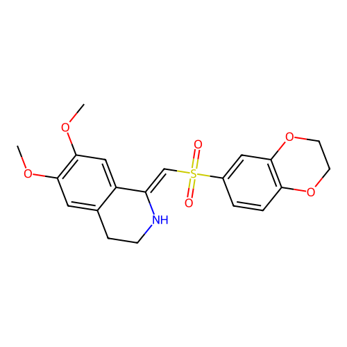 (1Z)-1-(2,3-dihydro-1,4-benzodioxin-6-ylsulfonylmethylidene)-6,7-dimethoxy-3,4-dihydro-2H-isoquinoline structure