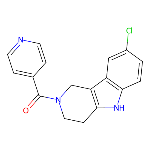 (8-chloro-1,3,4,5-tetrahydro-2H-pyrido[4,3-b]indol-2-yl)(pyridin-4-yl)methanone structure