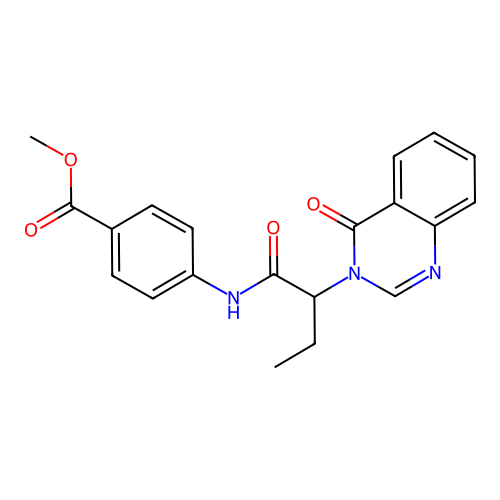methyl 4-{[2-(4-oxoquinazolin-3(4H)-yl)butanoyl]amino}benzoate structure