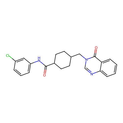 N-(3-chlorophenyl)-4-((4-oxoquinazolin-3(4H)-yl)methyl)cyclohexanecarboxamide structure