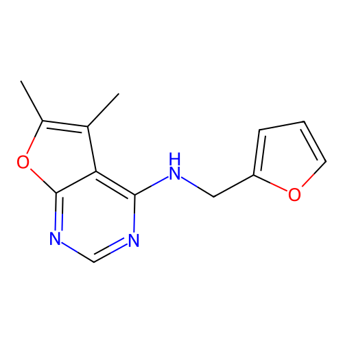 N-(furan-2-ylmethyl)-5,6-dimethylfuro[2,3-d]pyrimidin-4-amine structure