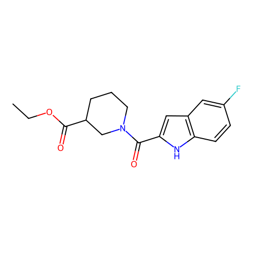 ethyl 1-(5-fluoro-1H-indole-2-carbonyl)piperidine-3-carboxylate structure