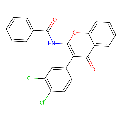 N-(3-(3,4-dichlorophenyl)-4-oxo-4H-chromen-2-yl)benzamide structure
