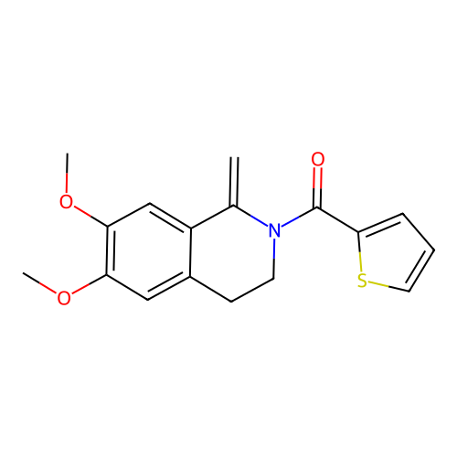 (6,7-dimethoxy-1-methylidene-3,4-dihydroisoquinolin-2(1H)-yl)(thiophen-2-yl)methanone structure