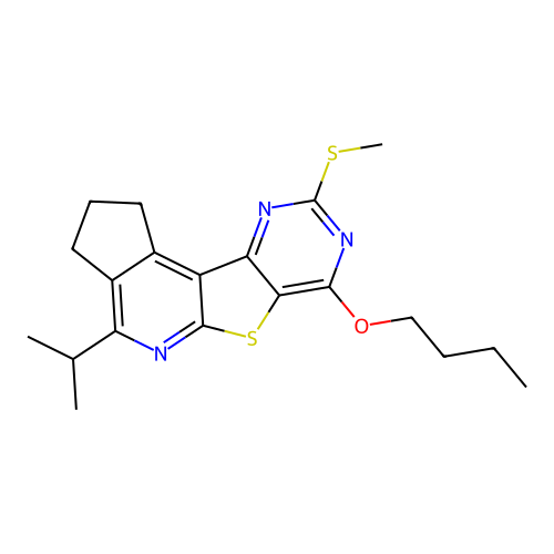 7-butoxy-4-isopropyl-9-(methylthio)-2,3-dihydro-1H-cyclopenta[4',5']pyrido[3',2':4,5]thieno[3,2-d]pyrimidine structure