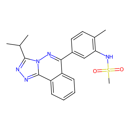 N-(5-(3-isopropyl-[1,2,4]triazolo[3,4-a]phthalazin-6-yl)-2-methylphenyl)methanesulfonamide structure
