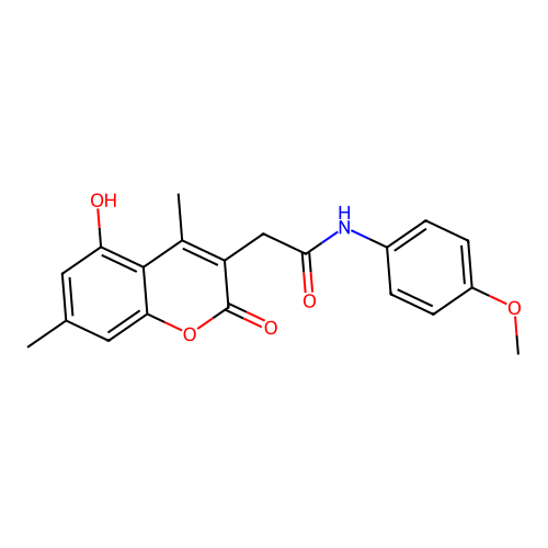 2-(5-hydroxy-4,7-dimethyl-2-oxo-2H-chromen-3-yl)-N-(4-methoxyphenyl)acetamide structure