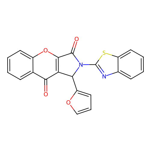 2-(1,3-benzothiazol-2-yl)-1-(furan-2-yl)-1,2-dihydrochromeno[2,3-c]pyrrole-3,9-dione structure