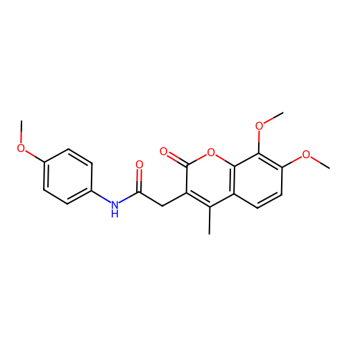2-(7,8-dimethoxy-4-methyl-2-oxo-2H-chromen-3-yl)-N-(4-methoxyphenyl)acetamide structure