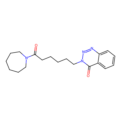 3-[6-(azepan-1-yl)-6-oxohexyl]-1,2,3-benzotriazin-4(3H)-one structure