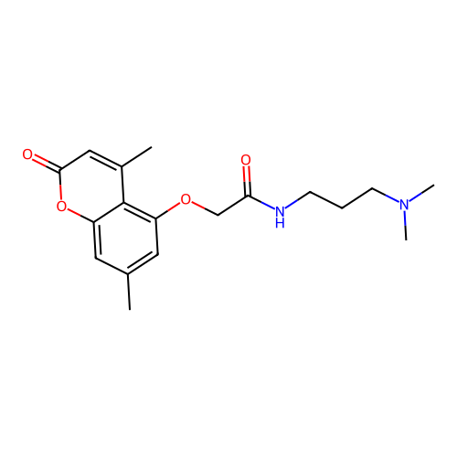 N-[3-(dimethylamino)propyl]-2-[(4,7-dimethyl-2-oxo-2H-chromen-5-yl)oxy]acetamide structure