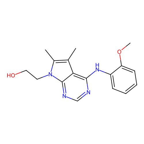 2-[4-(2-Methoxyanilino)-5,6-dimethylpyrrolo[2,3-d]pyrimidin-7-yl]ethanol structure