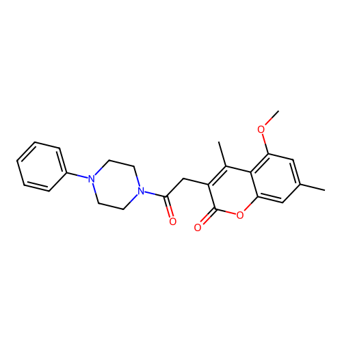 5-methoxy-4,7-dimethyl-3-(2-oxo-2-(4-phenylpiperazin-1-yl)ethyl)-2H-chromen-2-one structure
