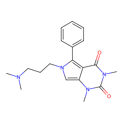 6-(3-(dimethylamino)propyl)-1,3-dimethyl-5-phenyl-1H-pyrrolo[3,4-d]pyrimidine-2,4(3H,6H)-dione structure
