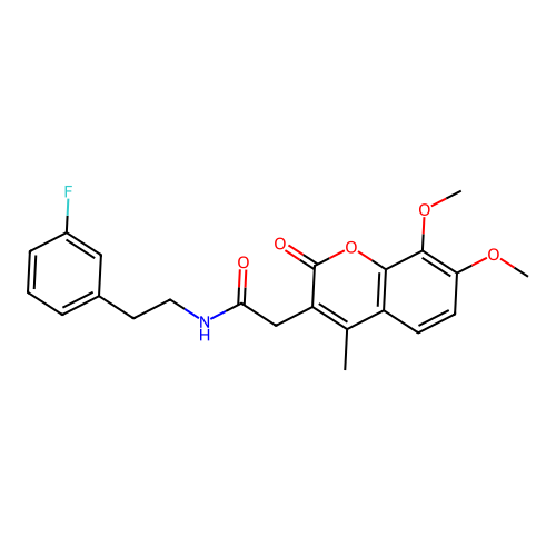 2-(7,8-dimethoxy-4-methyl-2-oxo-2H-chromen-3-yl)-N-(3-fluorophenethyl)acetamide structure