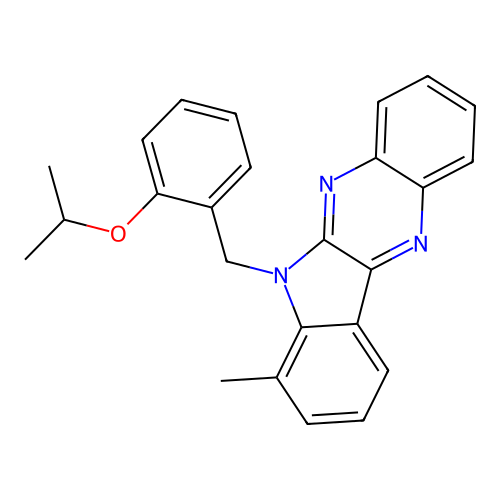7-methyl-6-[2-(propan-2-yloxy)benzyl]-6H-indolo[2,3-b]quinoxaline structure