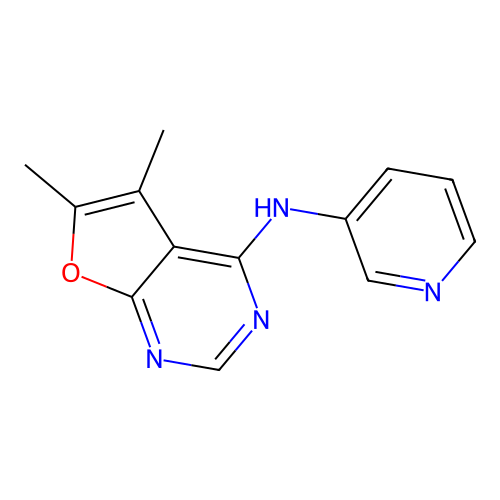 5,6-dimethyl-N-(pyridin-3-yl)furo[2,3-d]pyrimidin-4-amine structure