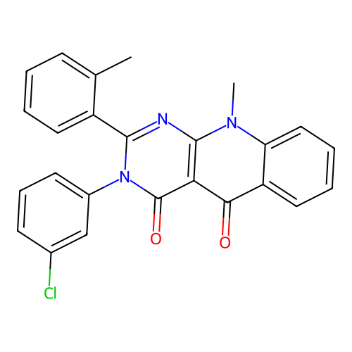 3-(3-chlorophenyl)-10-methyl-2-(2-methylphenyl)pyrimido[4,5-b]quinoline-4,5-dione structure
