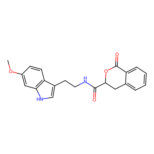 N-(2-(6-methoxy-1H-indol-3-yl)ethyl)-1-oxoisochroman-3-carboxamide structure