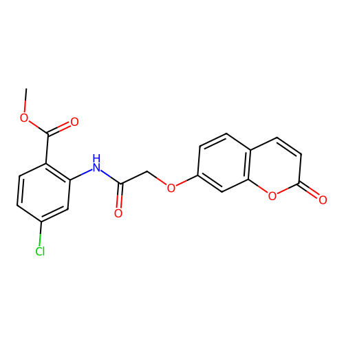 methyl 4-chloro-2-({[(2-oxo-2H-chromen-7-yl)oxy]acetyl}amino)benzoate structure