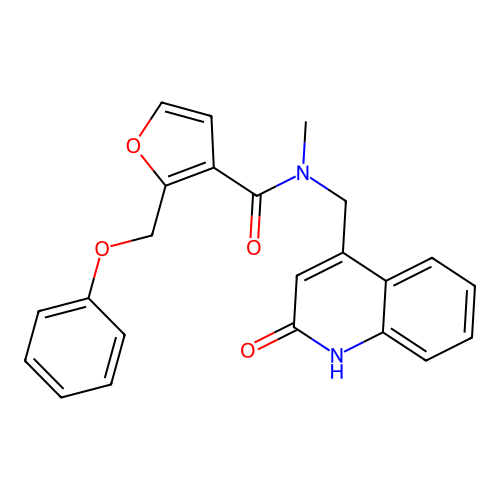 N-((2-hydroxyquinolin-4-yl)methyl)-N-methyl-2-(phenoxymethyl)furan-3-carboxamide structure