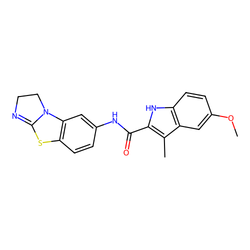 N-(1,2-dihydroimidazo[2,1-b][1,3]benzothiazol-7-yl)-5-methoxy-3-methyl-1H-indole-2-carboxamide structure