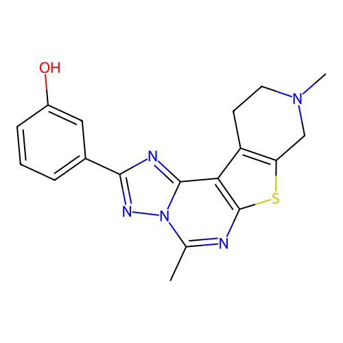 3-(5,9-dimethyl-8,9,10,11-tetrahydropyrido[4',3':4,5]thieno[3,2-e][1,2,4]triazolo[1,5-c]pyrimidin-2-yl)phenol structure