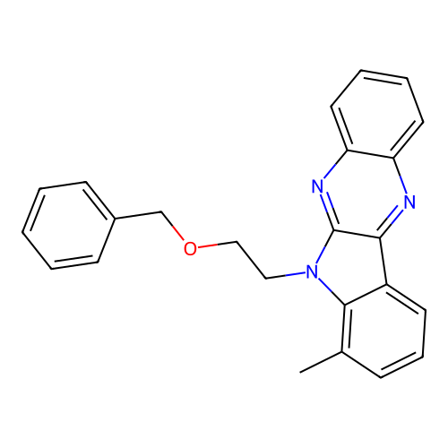 6-(2-(benzyloxy)ethyl)-7-methyl-6H-indolo[2,3-b]quinoxaline structure