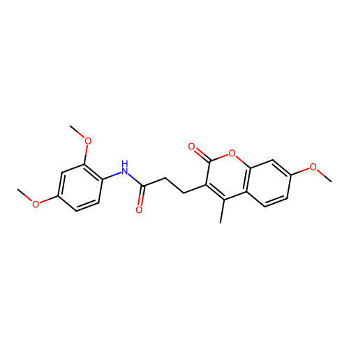 N-(2,4-dimethoxyphenyl)-3-(7-methoxy-4-methyl-2-oxo-2H-chromen-3-yl)propanamide structure