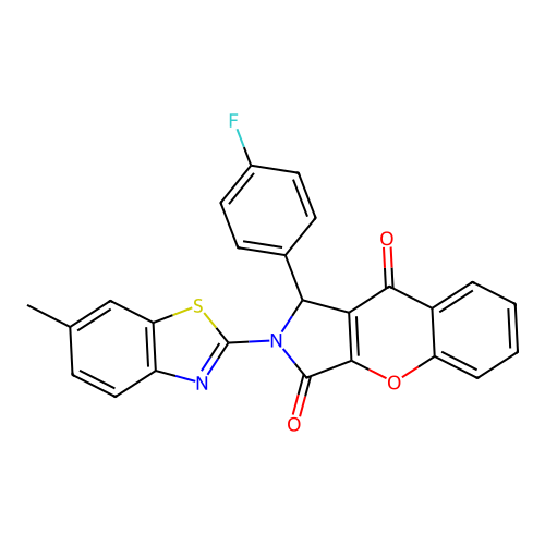 1-(4-fluorophenyl)-2-(6-methyl-1,3-benzothiazol-2-yl)-1,2-dihydrochromeno[2,3-c]pyrrole-3,9-dione structure