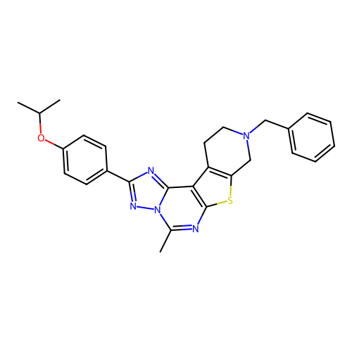 9-benzyl-2-(4-isopropoxyphenyl)-5-methyl-8,9,10,11-tetrahydropyrido[4',3':4,5]thieno[3,2-e][1,2,4]triazolo[1,5-c]pyrimidine structure