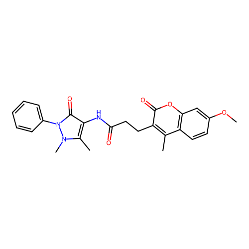 N-(1,5-dimethyl-3-oxo-2-phenyl-2,3-dihydro-1H-pyrazol-4-yl)-3-(7-methoxy-4-methyl-2-oxo-2H-chromen-3-yl)propanamide structure